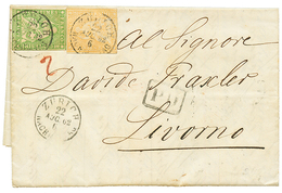 1861 STRUBEL 20r + 40r Canc. ZURICH On Entire Letter To LIVORNO (ITALY). Vf. - Autres & Non Classés
