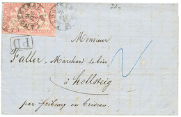 1861 Pair 15r Canc. LANGENTHAL On Entire Letter To HOLLSTEIG (GERMANY). Vf. - Autres & Non Classés