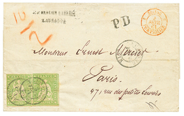 1861 STRUBEL 40r (x2) Canc. LAUSANNE On Cover To FRANCE. BERRA-GAUTSCHI Certificate (1992). Vf. - Other & Unclassified