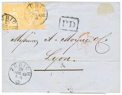 1862 STRUBEL 20r (x2) On Entire Letter From ZURICH To FRANCE. BERRA GAUTSCHY Cetificate (2000). Vf. - Other & Unclassified