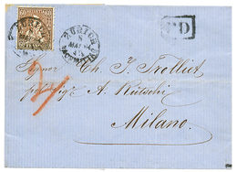 1864 60c Canc. ZURICH On Entire Letter To MILANO (ITALY). Vf. - Other & Unclassified
