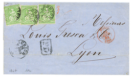 1864 40c (x3) Canc. ZURICH On Entire Letter To FRANCE. Vf. - Autres & Non Classés