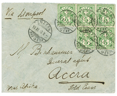 "Destination GOLD-COAST" : 1913 5c (x5) Canc. LUZERN On Envelope To ACCRA GOLD COAST. Rare Destination. Vf. - Other & Unclassified