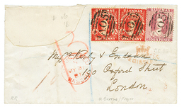 1881 BAHAMAS 1p(x2) + 4d Canc. A05 + REGISTERED NASSAU On Envelope ( Repaired Corner) To LONDON. RARE. Ex. BURRUS Collec - Autres & Non Classés