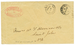 "BARBADOS To NEW BRUNSWICK" : PAID AT BARBADOES On Envelope To SAINT JOHN NEW BRUNSWICK. Vvf. - Barbados (...-1966)