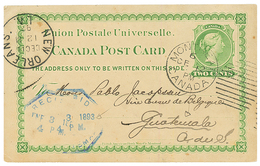 CANADA To GUATEMALA : 1892 P./Stat 2c Canc. MONTREAL TO BELGIAN CONSUL , GUATEMALA. Superb. - Autres & Non Classés