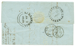CEYLON - MISSIONARY's Letter : 1849 POSS. ANG. 1 MARSEILLE Red + "17" Tax Marking Erased + "16" Tax Marking On OVERLAND  - Sri Lanka (Ceylan) (1948-...)