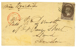 1864 6d + COLOMBO PAID Red On Envelope To ENGLAND. Vf. - Sri Lanka (Ceylon) (1948-...)