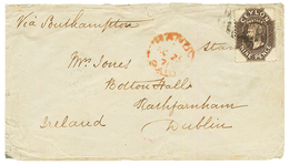1864 9d + KANDY PAID Red On Envelope To DUBLIN IRELAND. Verso, H & K PACT. Vf. - Sri Lanka (Ceylan) (1948-...)