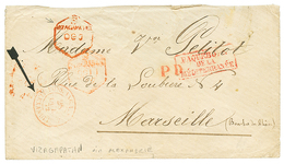 1872 VIZAGAPATAN Red + POSS. ANGL. ALEXANDRIE + P.D (PAID IN CASH) On Envelope To FRANCE. Scarce. Vf. - Autres & Non Classés