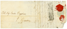 DISINFECTED Mail : 1840 Wax Seal ( LAZARET De MALTE ) + Cachet LAZZARETTO SAN/ ROCCO DI LIVORNO On Reverse Of Entire Let - Malta