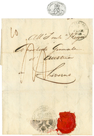 DISINFECTED Mail : 1840 Wax Seal "OPENED AND RESEALED LAZARETTO MALTA" On Reverse Of Entire Letter From ALEXANDRIE To LI - Malta