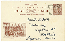 NEW ZEALAND - BOER WAR : 1901 NEW-ZEALAND Illustrated P./Stat "OFFICERS SECOND CONTINGENT" From NEW PLYMOUTH To ENGLAND. - Autres & Non Classés
