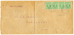 NEW ZEALAND / TONGA : 1910 NEW ZEALAND 1/2d (x4) Canc. NUKUALOFA TONGA On Envelope To TONGATABU. Rare Comercial Usage. V - Autres & Non Classés