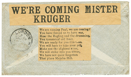 BOER WAR : 1901 KRUEGER Label "WE'RE COMMING MISTER KRUGER ...." On Reverse Of Envelope Wit FIELD POST OFFICE BRITISH AR - Non Classés