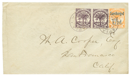 DAVIS POST : 1895 1/2d (x2) + 1 1/2d On 2d Canc. APIA SAMOA On Envelope To SAN FRANCISCO (USA). Vf. - Samoa