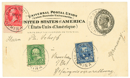 CHINA - US P.O : 1901 USA P./Stat 2c + 1c+ 2c+ 5c Canc. MIL. P.STA N°1 CHINA To GERMANY. - Autres & Non Classés