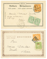 1902 Lot 2 Mixed Franking On Card To FRANCE. Vvf. - Autres & Non Classés