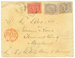 1877 10p (x2) + 1P Canc. CAIRO On Envelope To MARYLAND (USA). Vvf. - Other & Unclassified