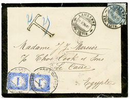 1906 SWITZERLAND 25c Canc. LAUSANNE On Cover To EGYPT Taxed On Arrival With 1P (x2) POSTAGE DUE. Vf. - Other & Unclassified