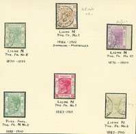 French Maritime Cachets On 6 Classic STAMPS From HONG-KONG (with 48c Bistre). Scarce. Vf. - Other & Unclassified