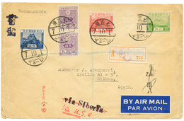 1932 JAPAN REGISTERED AIRMLAIL Cover To SPAIN. Vf. - Andere & Zonder Classificatie