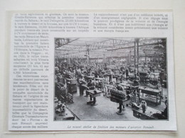 BOULOGNE -  Finition Des Moteurs D'avion Renault  -  Coupure De Presse De 1931 - GPS/Avionik