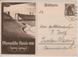 230PR/ Deutsches Reich Ganz.Pk Olympische Spiele 1936 Berlin 1-16 August  C.Berlin Leipzig 30/7/36 > Dresden - Ete 1936: Berlin