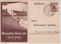 232PR/ Deutsches Reich Ganz.Pk Olympische Spiele 1936 Berlin 1-16 August  C.Verden 9/9/36 > Walsrodei.Hann - Summer 1936: Berlin