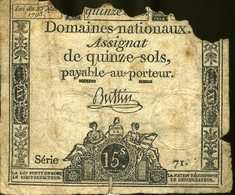 ASSIGNAT 15 Sols Série 71 Defectueux - Assignats