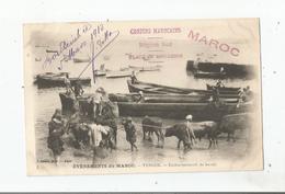 TANGER 2 EVENEMENTS DU MAROC EMBARQUEMENTS DES BOEUFS (CACHETS MILITAIRES ET BELLE ANIMATION) 1912 - Tanger
