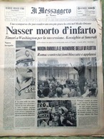 Il Messaggero Del 29 Settembre 1970 Morte Nasser Nixon Maoisti A Roma Dos Passos - Oorlog 1914-18