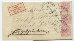 1876 AD Württemberg R-Brief Mit 3-fach Frankatur Nach  Balingen - Briefe U. Dokumente