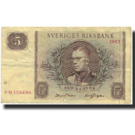 Billet, Suède, 5 Kronor, 1963, 1963, KM:50b, TTB - Schweden