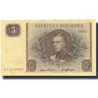 Billet, Suède, 5 Kronor, 1963, 1963, KM:50b, TTB+ - Suède