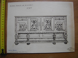 Planche Estampe MEUBLE MOBEL FURNITURE MOBILI Buffet Pointe De Diamant NF - Other Plans