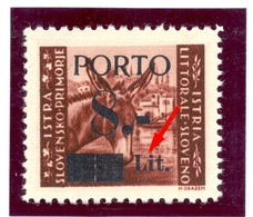 Italy, Yugoslavia - PS No. 3 Type II Error Of Overprint, Damaged Dot In Lit. Novakovic, MNH - Yugoslavian Occ.: Slovenian Shore