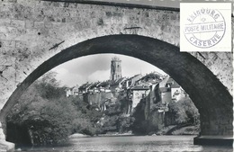 Feldpost AK  "Fribourg - Pont Du Millieu"  (Fribourg Caserne)             Ca. 1950 - Postmarks