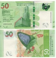 HONG KONG  New $ 50. Butterfly Serie  Newly Issued. Date S 1.1.2018.  (issued 2020)    Standard Chartered Bank. - Hongkong