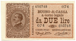 2 LIRE BUONO DI CASSA EFFIGE VITTORIO EMANUELE III 02/09/1914 QFDS - Sonstige