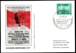 DDR PP16 C1/005c Privat-Postkarte LENIN Berlin Sost.1977 NGK 4,00 € - Privé Postkaarten - Gebruikt