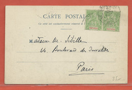 MARTINIQUE CARTE POSTALE AFFRANCHIE DE 1906 DE FORT DE FRANCE POUR PARIS FRANCE - Covers & Documents