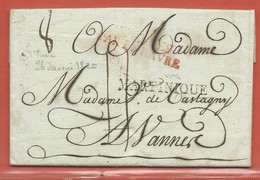 MARTINIQUE LETTRE DE 1822 DE SAINT PIERRE POUR VANNES FRANCE - Covers & Documents