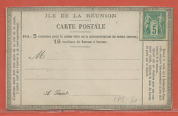 REUNION ENTIER POSTAL CP5 NEUF - Covers & Documents