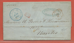 REUNION LETTRE DE 1860 DE SAINT DENIS POUR NANTES FRANCE - Covers & Documents