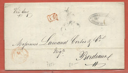 REUNION LETTRE DE 1857 DE SAINT DENIS POUR BORDEAUX FRANCE - Storia Postale