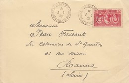 LETTRE. ALGERIE. 1939. N° 150 SEUL. CONGRES EUCHARISTIQUE. ALGER POUR ROANNE  / 2 - Lettres & Documents