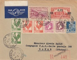 LETTRE. ALGERIE. 1945. RECOMMANDE PHILIPPEVILLE POUR DAKAR   / 2 - Briefe U. Dokumente