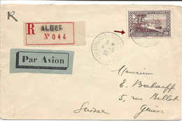 Centenaire De L'Algérie 1930 10 Francs Seul Sur Lettre Recommandée EXPO PHILATELIQUE ALGER Par Avion Pour La Suisse - Lettres & Documents