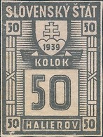 Slovacchia Slovakia"Slovenský štát 1939" 50 HALIEROV,IMPERFORATED,Not Cataloged, Sinderella?Rare - Nuevos